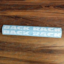 BACK RACK Replacement White Vinyl Decals STICKER Set Truck Split Word 9" Each