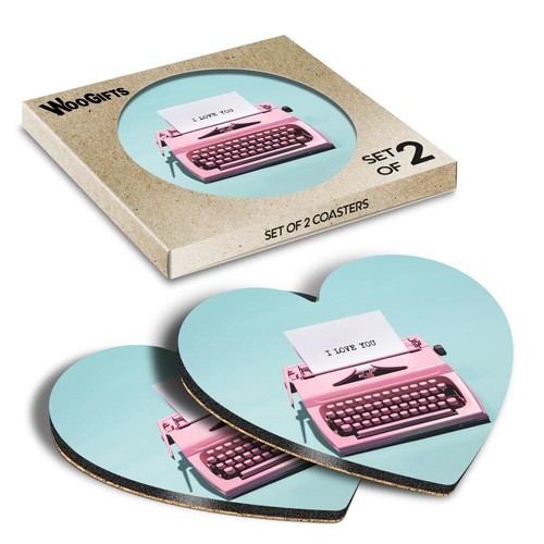Heart mdf coaster - pink, vintage