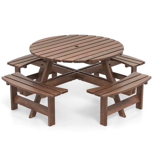 Person round picnic table - 8-person,