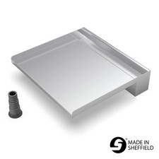 200mm Stainless Steel Waterfall Water Blade Cascade 300mm Spout - Bottom Inlet
