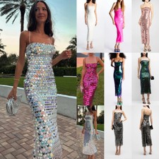 Womens Sequins Bodycon Long