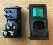 BULGIN   Fused IEC Inlet  with DPST Green Neon Switch       Z3719