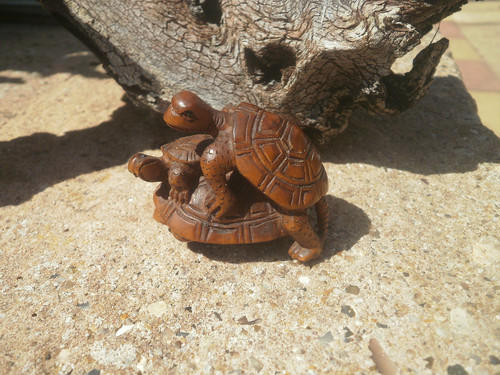 Hand carved wood netsuke - carved,