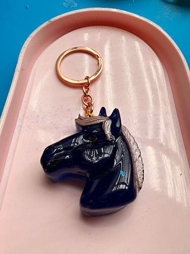 Navy and rose gold resin - , horse