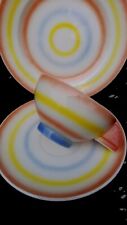 Eva Zeisel  Schramberg Spritzdekor Art Deco  Trio c1929 Clarice Cliff Era