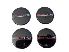 VOLKSWAGEN VW TRANSPORTER T6 SPORTLINE CENTRE ALLOY WHEEL CAPS NEW GENUINE BLACK