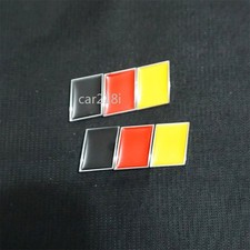2x Chrome Silver Germany Flag