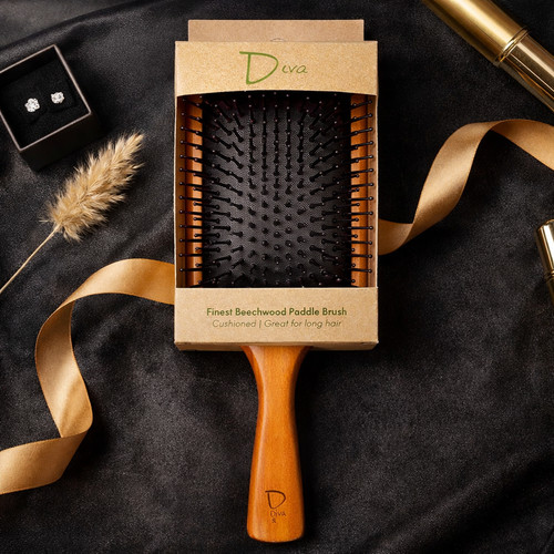 Diva beechwood paddle brush - brush, |