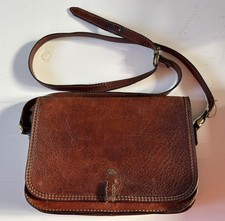 THE BRIDGE chestnut Leather Cross Body Bag , Shoulder Bag , Medium size Handbag