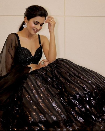 Reception wear black georgette - wear,