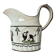 Antique Staffordshire Castleford Salt Glaze Pearlware Pottery Lion Creamer