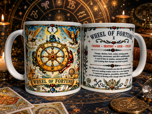 Wheel fortune tarot mug - fortune,