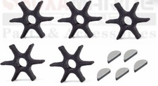 5pcs Water Pump Impeller with Key for Yamaha Mariner Outboard Motor 6E5-44352-01
