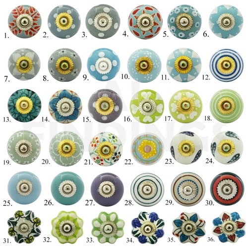 Ceramic door knobs - knob, shabby
