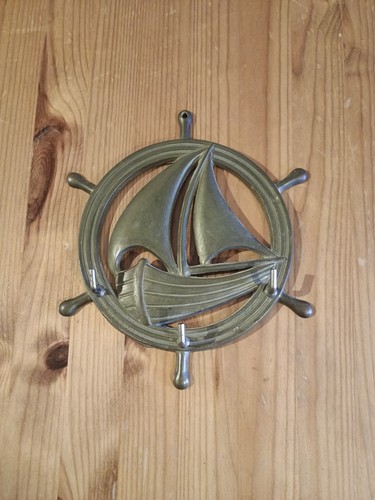 Vtg brass nautical sailboat - vtg,