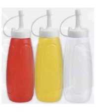 3X SQUEEZE PLASTIC SAUCE CONDIMENTS KETCHUP MAYONNAISE MUSTARD DISPENSER BOTTLE
