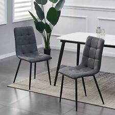 Set of 2 Faux Matte Suede Leather Dining Chairs home & restaurant Henri Grade B