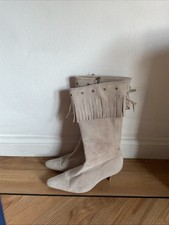 Odeon Cream Faux Suede MidCalf