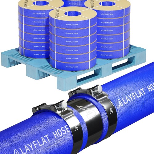 Blue layflat hose - hose, meter