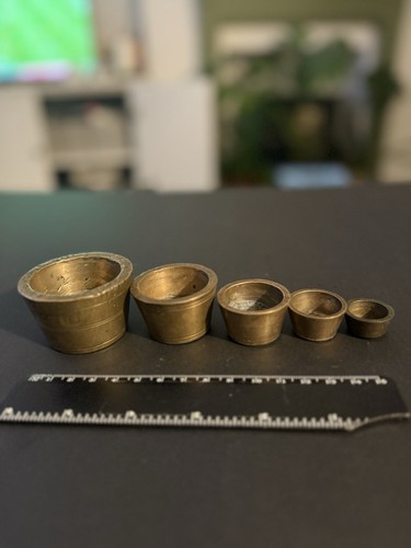 Brass nested apothecary - apothecary, troy
