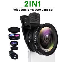 2in1 Phone Lens Super Wide Angle Macro Kit Smartphone Lenses Kit Clip Camera