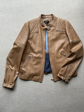 MASSIMO DUTTI LADIES LEATHER TAN JACKET