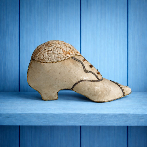 Antique silk shoe pincushion - antique,