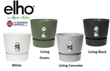 Elho Greenville 100% Recyclable Round Plant Pots & Saucers 4 Colours 5 Sizes
