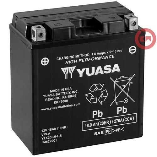 Yuasa ytx20ch 9ah - 18.9ah, moto