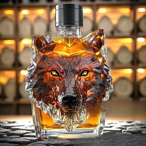 Wolf head whiskey decanter - head,