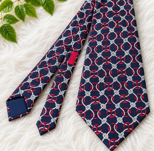 Hermes 670 silk tie navy - hermes,