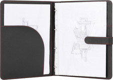 A4 Portfolio Folder with Ring Binder Mechanism - with 40 Plastic A4 Document Poc