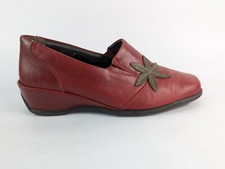 Fly Flot Red Leather Slip On Shoes Uk 6.5 Eu 40