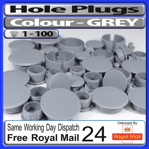 Grey round plastic - round, plugs