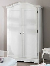 French Bedroom Furniture Bedside Table Chest of Drawers Bed Romance AntiqueWhite