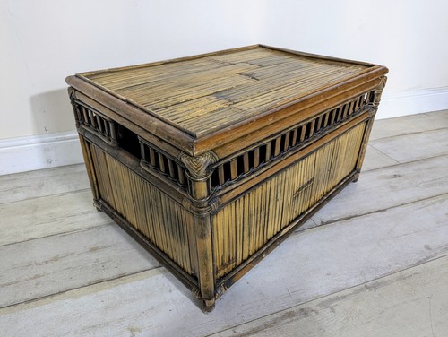 Vintage bamboo reeded - vintage, chest