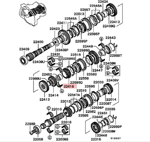 Gear speed gearbox shaft - 5',