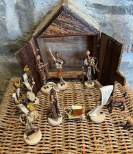 African Hand Made 11 piece Nativity Set with Stable (8 inch)