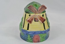 MARUTOMO WARE WINDMILL PRESERVE JAM HONEY POT 3" (8cm) HAND PAINTED VINTAGE