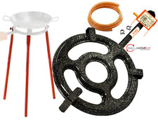 20cm Premium Paella 2 Ring Gas Burner For 30 - 46 cm Pan + 75cm Legs Set & Hose