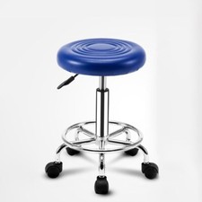 Blue Chrome Swivel Stool Gas