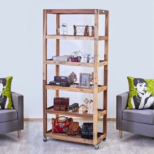 Six shelf display - display, casters