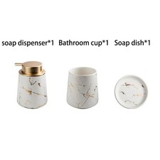 Nordic Marble Pattern Ceramic Soap Dispenser Toothbrush Holder Bathroom Set