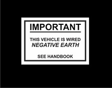 FORD Escort Capri Cortina  Negative Earth engine bay under bonnet sticker decal