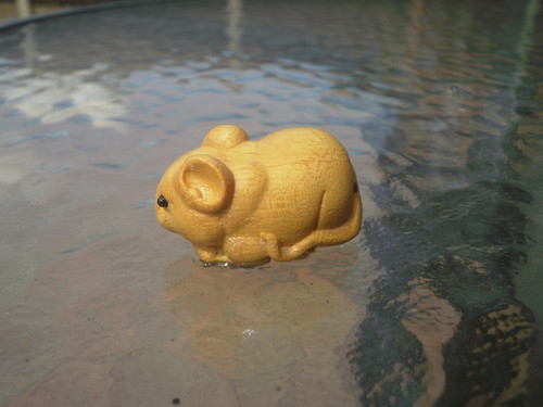 Carved wood small netsuke