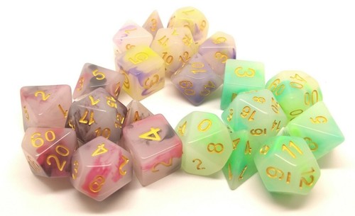 Opal dice set - dice, poly