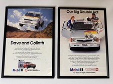 2x FRAMED Original Vauxhall Nova GTE Mobil 1 Magazine Advert Man Cave Retro 80’s