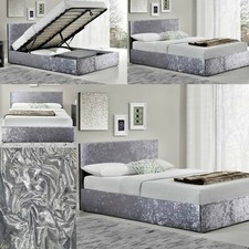 Divan Bed Base Cover Silver Crushed Velvet Base Valance Sheet Single Double King