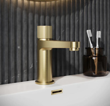 BRUSHED BRASS MONO BASIN MIXER TAP AND WASTE ROUND SQUARE DESIGN CHOICES