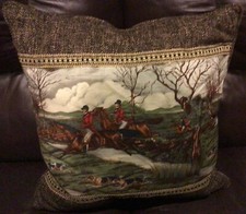 Fox Hunt Hunting Pillow Fabric